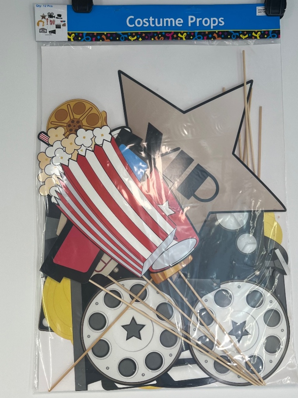 Hollywood Movie Night Photo Booth Props 12 Pc Party Decorations Oscars Film New